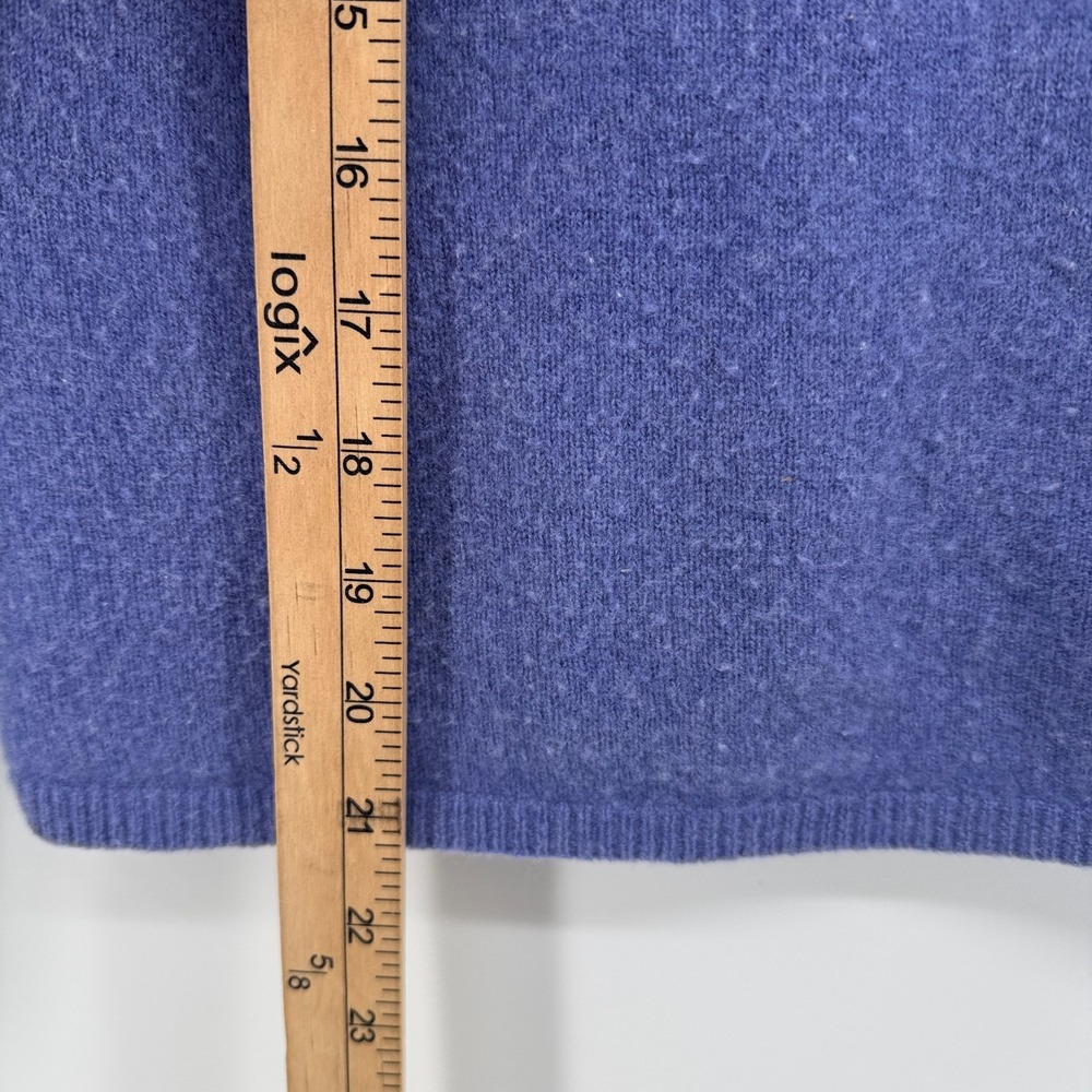 Cashmere By Charter Club 100% 2-Ply V-Neck Long Sleeve  Blue Sweater Sz Medium - Picture 7 of 10